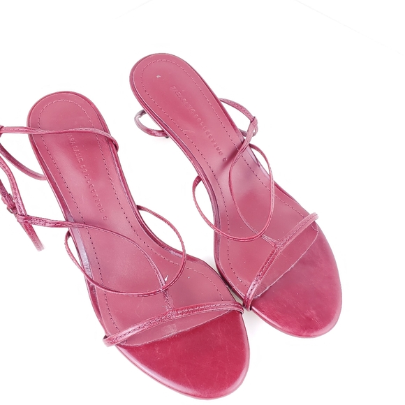 Zara women leather strappy heel sandals red size 10 - Picture 9 of 15